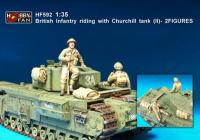 1:35 British Infantry Riding with Churchill Tank (II) - 2 Figures